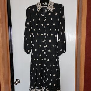 Eva Mendes Floral Black Dress